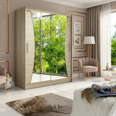 Westa Ix 150 Elegant Mirrored Sliding Sonoma Wardrobe For Contemporary Interiors from B&Q