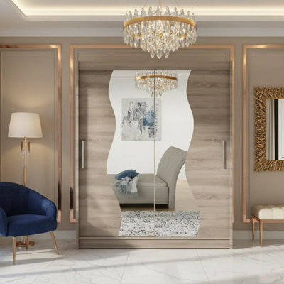 Mirrored Sliding Door Wardrobe Westa S Truffle from B&Q
