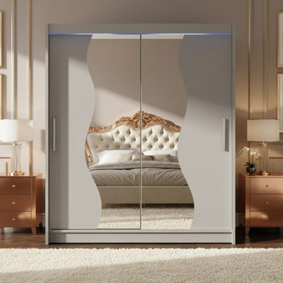Mirrored Sliding Door Wardrobe Westa S Cashmere With Rgb Led Lights from B&Q