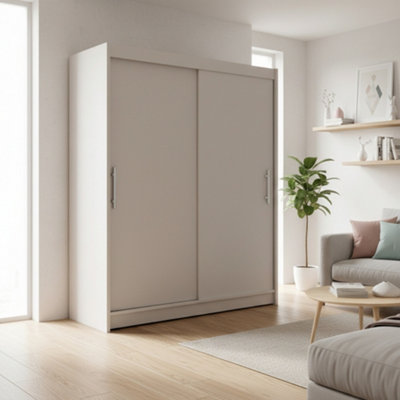 Galeria Modern Sliding Door Wardrobe 150Cm In Cashmere from B&Q