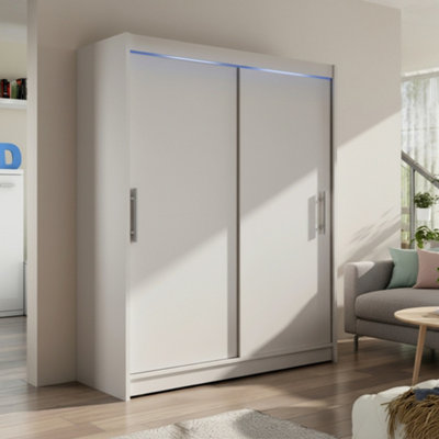 Galeria Modern Sliding Door Wardrobe 150Cm With Led Lighting In Cashmere from B&Q