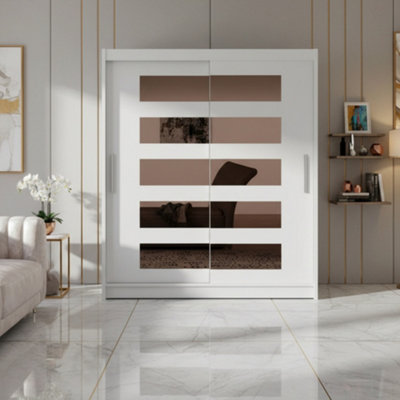Galeria Sliding Door Wardrobe With Mirror White from B&Q