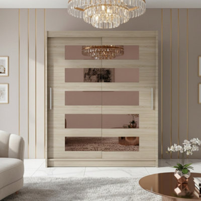 Galeria Sliding Door Wardrobe With Mirror Sonoma Oak from B&Q