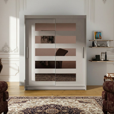 Galeria Sliding Door Wardrobe With Mirror Cashmere from B&Q