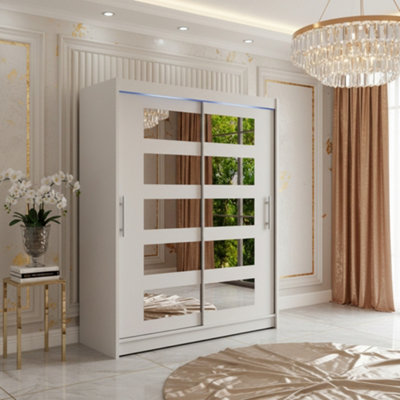 Galeria Sliding Door Wardrobe With Mirror And Led Lighting Cashmere from B&Q