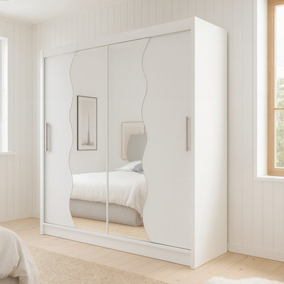 Sliding Door Wardrobe Bega X 180Cm With Mirror White from B&Q