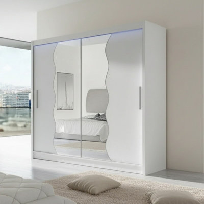 Sliding Door Wardrobe Bega X 180Cm With Mirror White Led Lights from B&Q