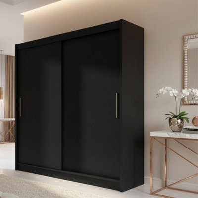 Modern Sliding Door Wardrobe Bega I 180Cm Black from B&Q