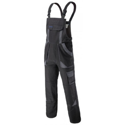 ARTMAS Art Master Grey Bib Work Trousers Durable Cotton Fabric With Multi Pockets And Reinforced Knees 42 44 Inch 60 Eu from B&Q