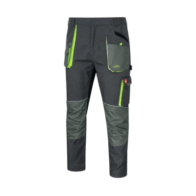 Artmas Stretch Slim Work Trousers For Men Durable Stretch Fabric With Knee Pad Pockets And Reflective Details Size Uk46 from B&Q