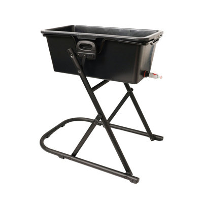 90L Pet Bath Tub For Dogs And Cats With Drain Tap Folding Stand And Plastic Paddling Pool from B&Q