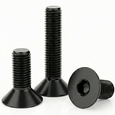 Diyuk M5 X 20mm Black Hex Socket Countersunk Bolts (Pack Of: 50)  Din 7991 / Iso 10642 Flat Head Allen Screws from B&Q