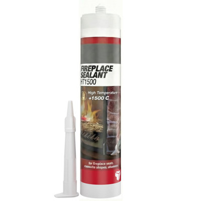Diyuk 4 X High Temperature Silicone Sealant 1500 C BlackHeavy Duty Heat Resistant Fire Cement & Flue SealerFor Wood Burner Stoves from B&Q