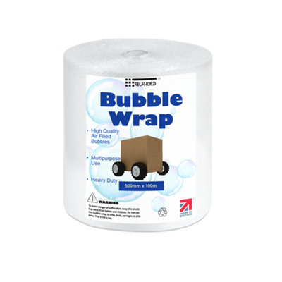 B&Q -  Roll Of Bubble Wrap 500mm X 100M Suitable For Wrapping GlasswareElectronicsArtworkFurnitureLaptopsEtc