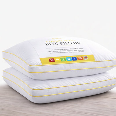Tt Threadtrade Cotton Box Pillow With 230 Thread Count With Foam Filling (Pack Of 2) from B&Q