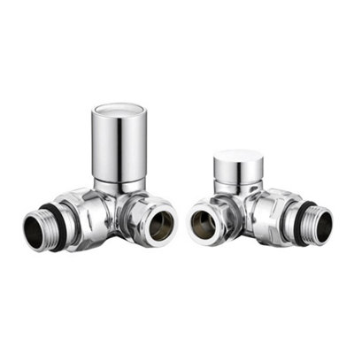 FNX Bathrooms Manual Corner Radiator Valve Set15mm Compression X 1/2" BspPolished Chrome from B&Q