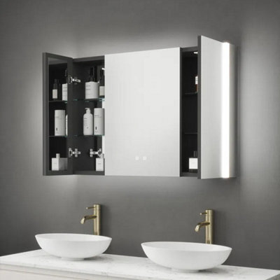 FNX Bathrooms Balmoral Triple Door Led Bathroom Mirror Cabinet With Bluetooth & Shaver Socket1050X700X130mm from B&Q
