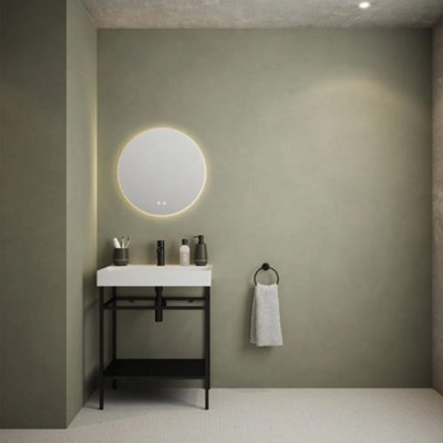 FNX Bathrooms Rochelle 600mm Round Tunable Led Bathroom MirrorFramelessDimmableIp44Demister & Touch Sensor from B&Q