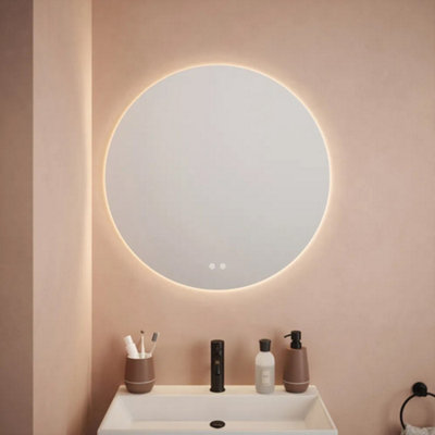 FNX Bathrooms Fnx Rochelle 800mm Frameless Round Led Bathroom MirrorDimmableTunableDemisterIp44 from B&Q