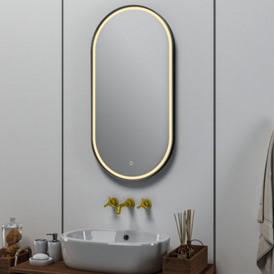 FNX Bathrooms Berlin Oval Led Bathroom Mirror: Tunable WhiteDimmableAnti-Fog Demister Pad400X800mm Ip44 Rated from B&Q