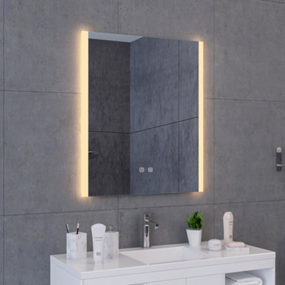 FNX Bathrooms Porto 600 X 700mm Tunable Led Bathroom Mirror With Shaver SocketDimmable & Demister Pad from B&Q