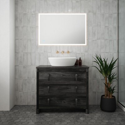 FNX Bathrooms Saturn 1 Dimmable Led Bathroom Mirror900X600mmTunable White & DemisterIp44 Rated from B&Q