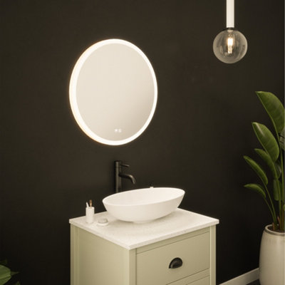 FNX Bathrooms Sudbury 600mm Round Led Bathroom Mirror With Tunable WhiteDimmable & DemisterIp44 Rated from B&Q