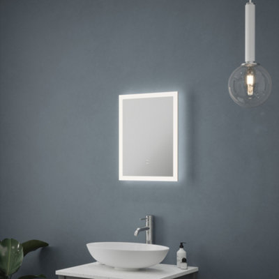 FNX Bathrooms Malmo Led Bathroom Mirror With Shaver Socket & Demister Pad390X500mmIp44Natural White 4000K from B&Q