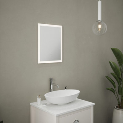 FNX Bathrooms Florence Rectangular Led Bathroom Mirror With Diffused Border & Touch Sensor390 X 500mmIp44 from B&Q