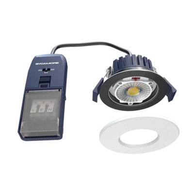 FNX Bathrooms Sycamore Riga Flex Dimmable Led Downlight: Multi-WattageSwitchable ColourIp65 Fire RatedWhite70mm Cut Out from B&Q
