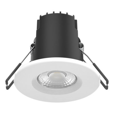 FNX Bathrooms Riga Uno 6W Dimmable Led Downlight With White BezelIp65 Bathroom & Outdoor RatedFire RatedWarm White (3000K) from B&Q