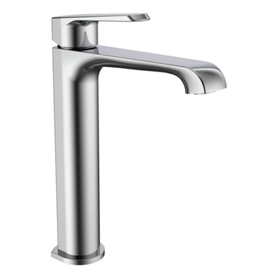 Fnx Bathrooms Lunaris Chrome Tall Mono Basin Mixer TapModern Deck Mounted For Countertop Basins from B&Q