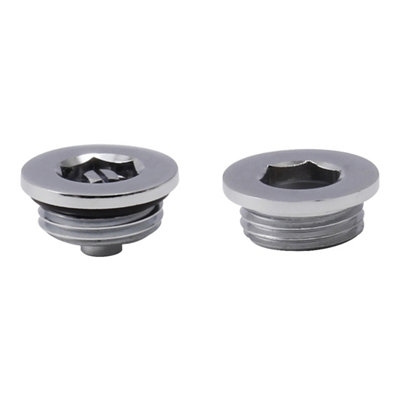 FNX Bathrooms Chrome Manual Radiator Air Vent & Blanking Plug SetDurable Brass1/2" Bsp Thread For Diy from B&Q
