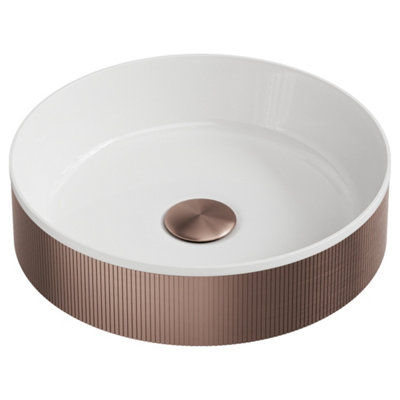 FNX Bathrooms Koko Basin Brushed Bronze Countertop Bathroom Basin 360 from B&Q