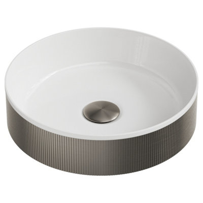 FNX Bathrooms Koko Basin Gunmetal Countertop Bathroom Basin 360 from B&Q