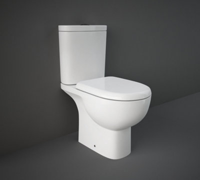 Rak Ceramics Tonique Open Back Close Coupled Toilet With Soft Close SeatWhite from B&Q