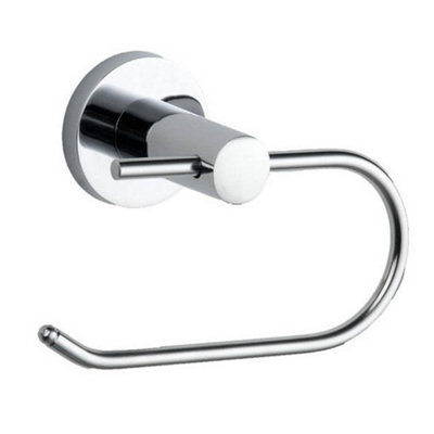 FNX Bathrooms Chrome Plan Toilet Roll HolderWall Mounted Mild Steel Gloss Finish Modern Design from B&Q