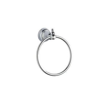 FNX Bathrooms Chrome Towel RingWall Mounted Modern Design Gloss Finish from B&Q