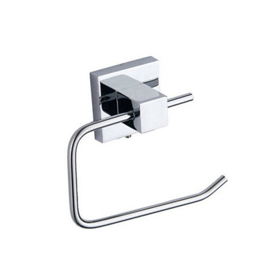 FNX Bathrooms Chrome Toilet Roll HolderWall Mounted Modern Design Gloss Finish from B&Q