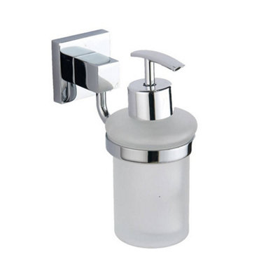 FNX Bathrooms Chrome Soap Dispenser & HolderModern Wall Mounted Design Gloss Finish from B&Q