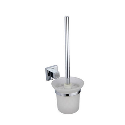 FNX Bathrooms Chrome Toilet Brush & HolderModern Wall Mounted Gloss Finsh from B&Q