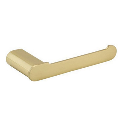 FNX Bathrooms Brushed Brass Toilet Roll HolderWall Mounted Modern Design from B&Q