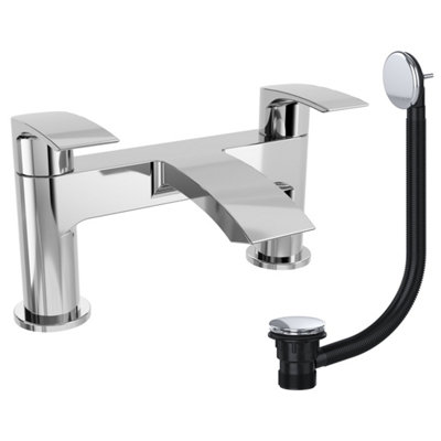 FNX Bathrooms Modern Chrome Waterfall Bath Filler Mixer TapSolid Brass Bath Mounted from B&Q