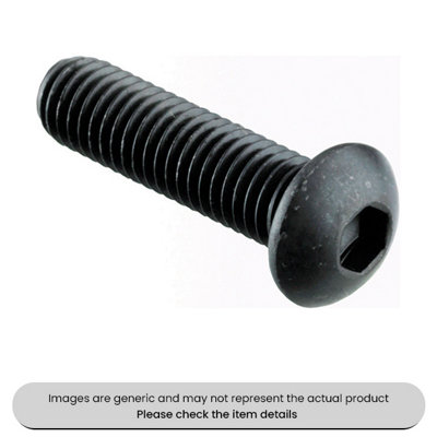 Mehr Black Socket Button Screws Metric Grade 10.9M8X25mm Pack Qty 100 from B&Q