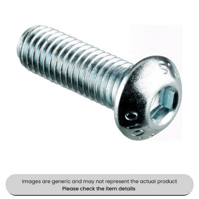 Mehr Zinc Plated Black Socket Button Screws Metric Grade 10.9M8X20mm Pack Qty 100 from B&Q