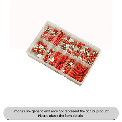 Mehr Insulated Terminals Red Female Spades And Male Blades Assorted Box 260Pcs from B&Q