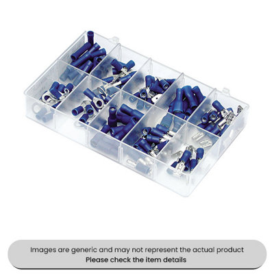 Mehr Mini Insulated Terminals Blue Female Spades And Male Blades Assorted Box 120Pcs from B&Q