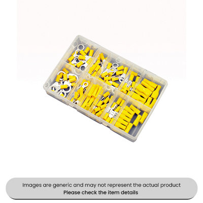 Mehr Insulated Terminals Yellow Female Spades And Male Blades Assorted Box 110Pcs from B&Q