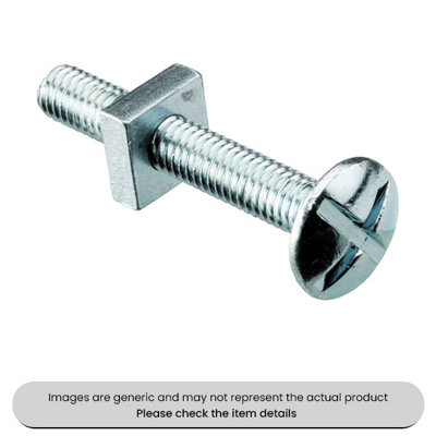 Mehr Zinc Plated Roofing Bolts & Nuts Metric Din 603M6X80mm Pack Qty 50 from B&Q