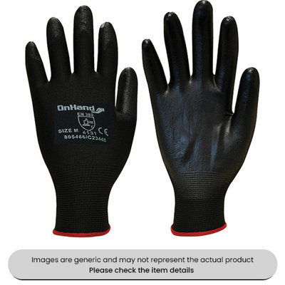 Mehr Black Extra Large Pu Coated Gloves With Polyurethane Coated Palm Pack Qty 10 from B&Q
